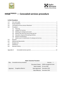 HSEP09XX Concealed services procedure