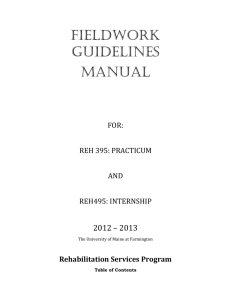 Fieldwork Guidelines Manual 2012-2013