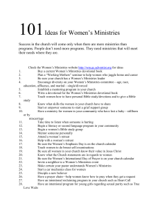 101 Ideas for Women`s Ministries