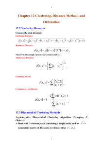 Chapter 12 Clustering, Distance Method, and Ordination