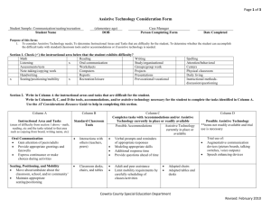 SAMPLE Communication and Mobility Consideration Form