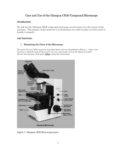Care and use of CH30 Microscope