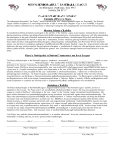 2014 Player Waiver/Consent Form