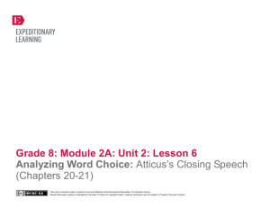 Grade 8: Module 2A: Unit 2: Lesson 6 Grade 8: Module 2A: Unit 2