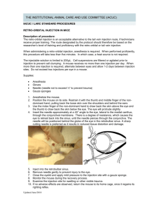 Retro Orbital Injection - UCSF Animal Care and Use Program