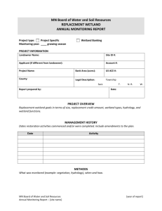 Wetland Annual Monitoring Report Template