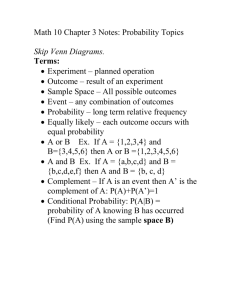 Math 10 Chapter 3 Notes: Probability Topics