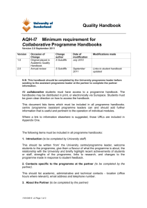 AQH-I7 Minimum requirement for Collaborative Programme