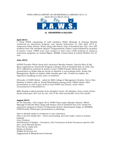 PAWS AWARENESS REPORT 2013-14