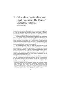 Colonialism, Nationalism and Legal Education