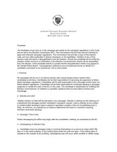 Albion College Student Senate Election Code Revised 2007