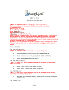 Magic‑Pak Guide Specs []