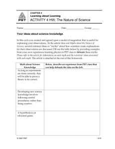 Activity 4 Homework: The Nature of Science