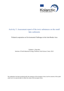Assessment report of the toxic substances on the small lake sediments
