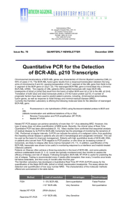 Quantitative PCR for the Detection of BCR