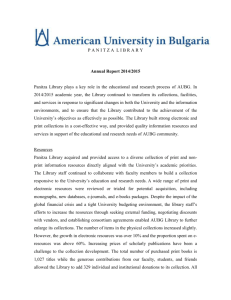 Annual Report 2014/2015 - American University in Bulgaria