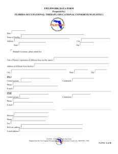 Fieldwork Data Form - Department of Occupational Therapy