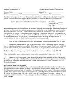 Declaw Surgery Consent Form