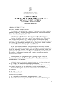 Criteria for awarding the Diploma - Prince`s School of Traditional Arts