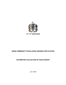 CITY OF VANCOUVER SOLID WASTE COLLECTION