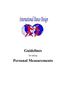 Guidelines for taking Personal Measurements Landmark Terms The