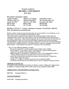 Transfer Guide for - Bethel University