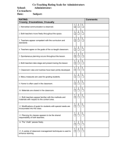 Co-Teaching Rating Scale for Administrators