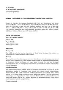 Platelet Transfusion: A Clinical Practice Guideline From the AABB