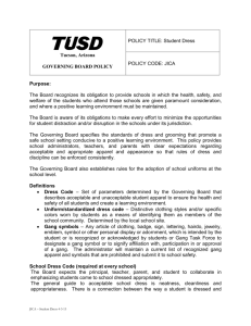 Student Dress Code Policy - Tucson Unified School District