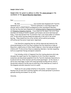 Sample School Letter - Tourette Association of America