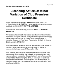 Section 86A Minor Variation Application Public Notice Template