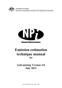 Emission estimation technique manual for Galvanizing Version 2.0