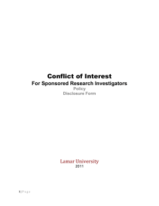 Conflict of Interest Policy and Disclosure Form