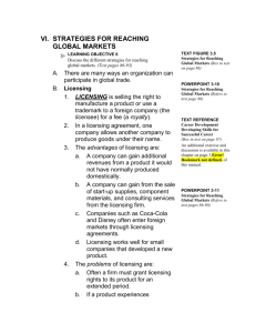 VI. Strategies for Reaching Global Markets Learning objective 6