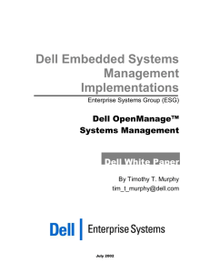 Embedded Systems Management and Dell White Paper
