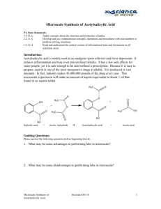 Microscale Synthesis of Acetylsalicylic Acid