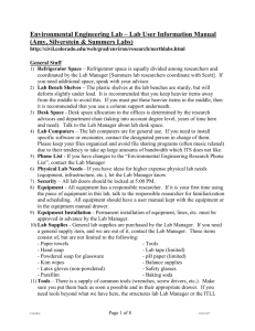 Lab User Information Manual - University of Colorado Boulder