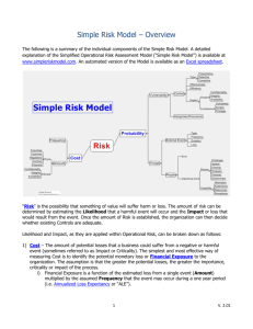 Simple Risk Model – Overview