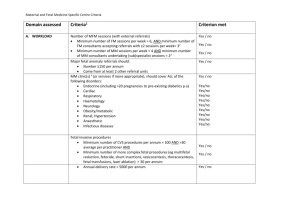 checklist for the maternal and fetal medicine training centre criteria