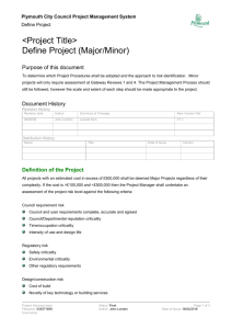 Define Project (Major/Minor)
