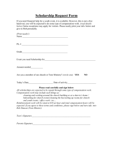 Scholarship Request Form - Lakewood Church of Christ