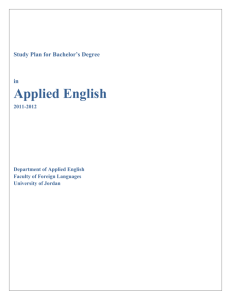 Study Plan for Bachelor`s Degree in Applied Linguistics