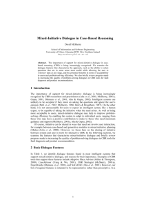 Mixed-Initiative Dialogue in Case-Based Reasoning