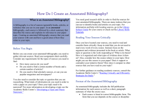 How Do I Create an Annotated Bibliography