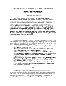 Board Recognition - South Orange