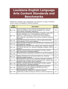 Louisiana English Language Arts Content Standards and Benchmarks