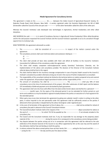 Model Agreement for Consultancy Service This agreement is made