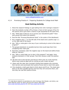 Goal Setting Activity - National College Transition Network