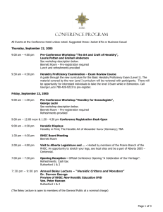 Conference program - Royal Heraldry Society of Canada