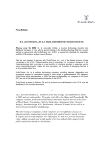 Press Release M.S. JACOVIDES HELLAS S.A. SIGNS